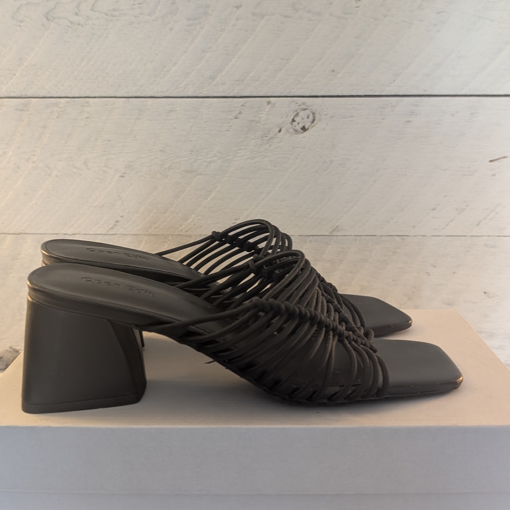 Elegant Black Woven Sandals